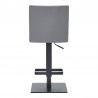 Armen Living Legacy Contemporary Swivel Barstool In Matte Black Finish And Gray Faux Leather  003