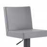 Armen Living Legacy Contemporary Swivel Barstool In Matte Black Finish And Gray Faux Leather  006