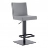 Armen Living Legacy Contemporary Swivel Barstool In Matte Black Finish And Gray Faux Leather  004