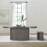 Armen Living Wave Oval Dining Table In Grey Concrete In Gray