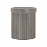 Armen Living Wave Round Indoor or Outdoor Accent Stool End Table in Grey Concrete Front