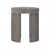 Armen Living Wave Round Indoor or Outdoor Accent Stool End Table in Grey Concrete Othre Side