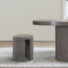 Armen Living Wave Round Indoor or Outdoor Accent Stool End Table in Grey Concrete