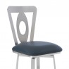 Armen Living Lola Contemporary Counter Height Barstool In Brushed Stainless Steel Finish And Gray Faux Leather  005