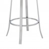 Armen Living Lola Contemporary Counter Height Barstool In Brushed Stainless Steel Finish And Gray Faux Leather  006