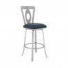 Armen Living Lola Contemporary Counter Height Barstool In Brushed Stainless Steel Finish And Gray Faux Leather  003