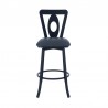 Armen Living Lola Contemporary Counter Height Barstool In Matte Black Finish And Gray Faux Leather  002