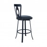 Armen Living Lola Contemporary Counter Height Barstool In Matte Black Finish And Gray Faux Leather  001