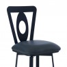 Armen Living Lola Contemporary Counter Height Barstool In Matte Black Finish And Gray Faux Leather  003