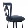 Armen Living Lola Contemporary Counter Height Barstool In Matte Black Finish And Gray Faux Leather  004