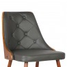 Armen Living Lily Mid-Century Dining Chair In Walnut Finish And Faux Leather 05 010