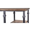 Liam Industrial Desk in Industrial Grey and Pine Wood Top - Table Edge