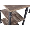 Liam Industrial Desk in Industrial Grey and Pine Wood Top - Close-Up