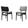 Armen Living Lima Gray Upholstered Wood Dining Chairs In Black Finish - Set of 2 04
