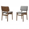 Armen Living Lima Gray Upholstered Wood Dining Chairs In Walnut Finish - Set of 2 01
