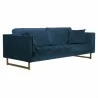 Lenox Blue Velvet Modern Sofa with Brass Legs 2 - Lenox Blue Velvet Modern Sofa with Brass Legs 2