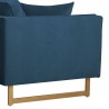 Lenox Blue Velvet Modern Sofa with Brass Legs 3