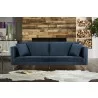 Lenox Blue Velvet Modern Sofa with Brass Legs - Lenox Blue Velvet Modern Sofa with Brass Legs