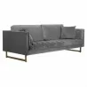 Lenox Gray Velvet Modern Sofa with Brass Legs 2 - Lenox Gray Velvet Modern Sofa with Brass Legs 2