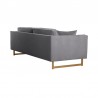 Lenox Gray Velvet Modern Sofa with Brass Legs 3