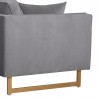 Lenox Gray Velvet Modern Sofa with Brass Legs 4
