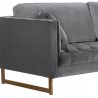 Lenox Gray Velvet Modern Sofa with Brass Legs 5