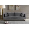 Lenox Gray Velvet Modern Sofa with Brass Legs