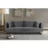 Lenox Gray Velvet Modern Sofa with Brass Legs - Lenox Gray Velvet Modern Sofa with Brass Legs