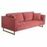 Lenox Pink Velvet Modern Sofa with Brass Legs 3 - Lenox Pink Velvet Modern Sofa with Brass Legs 3