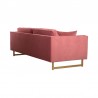 Lenox Pink Velvet Modern Sofa with Brass Legs 1