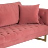 Lenox Pink Velvet Modern Sofa with Brass Legs 7