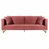 Lenox Pink Velvet Modern Sofa with Brass Legs 2 - Lenox Pink Velvet Modern Sofa with Brass Legs 2