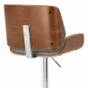 London Grey Faux Leather Adjustable Height Swivel Walnut Wood and Chrome Bar Stool 005 - London Grey Faux Leather Adjustable Height Swivel Walnut Wood and Chrome Bar Stool 005