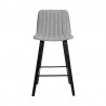 Armen Living Lorenz 26" Gray Faux Leather Barstool In Black Brushed Wood Finish In Light Gray 004