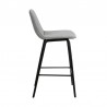 Armen Living Lorenz 26" Gray Faux Leather Barstool In Black Brushed Wood Finish In Light Gray 001