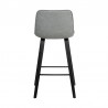 Armen Living Lorenz 26" Gray Faux Leather Barstool In Black Brushed Wood Finish In Light Gray 006
