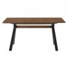 Armen Living Laredo 63" Mid-Century Modern Walnut Wood Dining Table With Black Legs 02