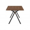 Armen Living Laredo 63" Mid-Century Modern Walnut Wood Dining Table With Black Legs 03