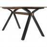 Armen Living Laredo 63" Mid-Century Modern Walnut Wood Dining Table With Black Legs 04