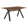 Armen Living Laredo 63" Mid-Century Modern Walnut Wood Dining Table With Black Legs 01