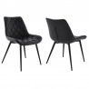 Loralie Black Faux Leather and Black Metal Dining Chairs - Set of 2 01
