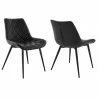 Loralie Black Faux Leather and Black Metal Dining Chairs - Set of 2 01 - Loralie Black Faux Leather and Black Metal Dining Chairs - Set of 2 01