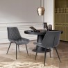 Loralie Gray Faux Leather and Black Metal Dining Chairs - Set of 2