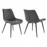 Loralie Gray Faux Leather and Black Metal Dining Chairs - Set of 2 01 - Loralie Gray Faux Leather and Black Metal Dining Chairs - Set of 2 01