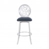 Armen Living Lotus Contemporary Counter Height Barstool In Brushed Stainless Steel Finish And Gray Faux Leather 002