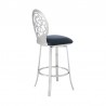 Armen Living Lotus Contemporary Counter Height Barstool In Brushed Stainless Steel Finish And Gray Faux Leather 005