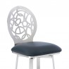 Armen Living Lotus Contemporary Counter Height Barstool In Brushed Stainless Steel Finish And Gray Faux Leather 003