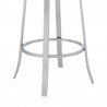 Armen Living Lotus Contemporary Counter Height Barstool In Brushed Stainless Steel Finish And Gray Faux Leather 006