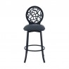 Armen Living Lotus Contemporary Counter Height Barstool In Matte Black Finish And Gray Faux Leather 004