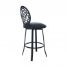 Armen Living Lotus Contemporary Counter Height Barstool In Matte Black Finish And Gray Faux Leather 002